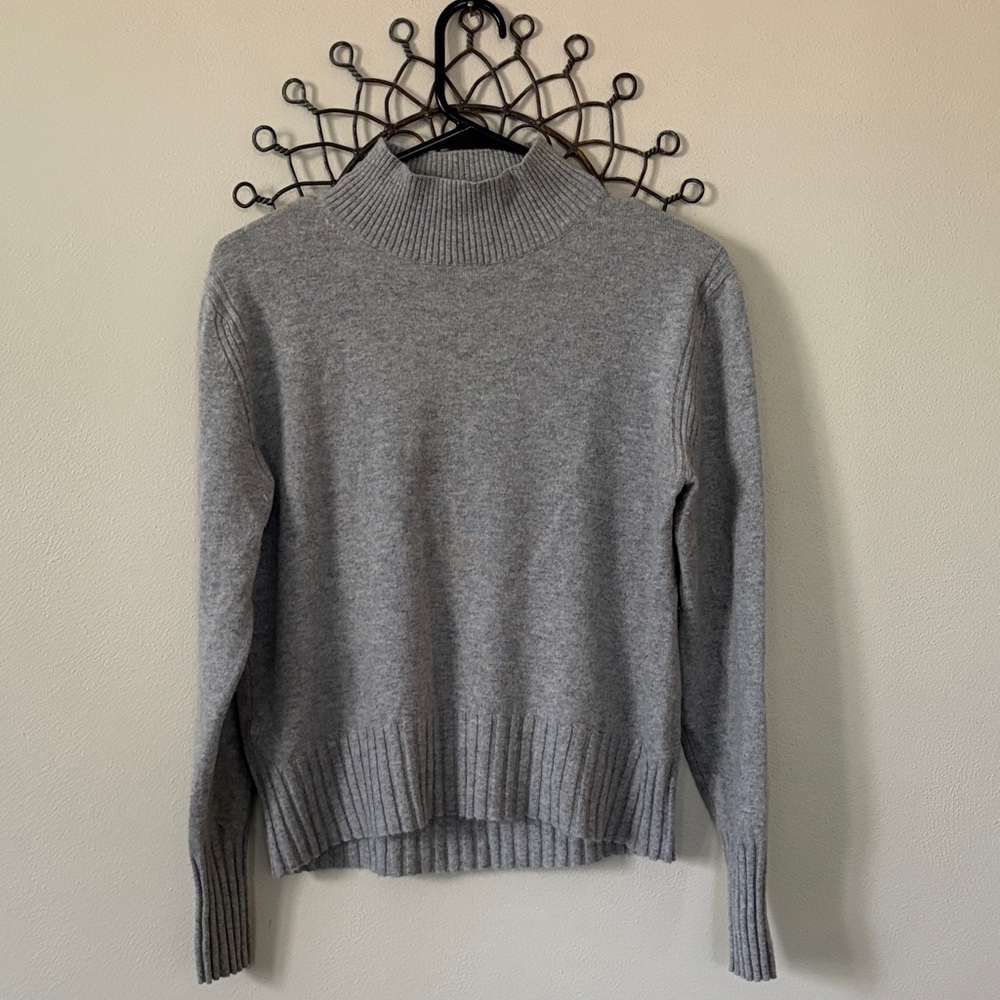 J. Crew Light Gray cashmere Turtleneck Sweater